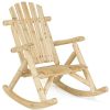 Wood Single Porch Rocker Lounge Patio Rocking Chair