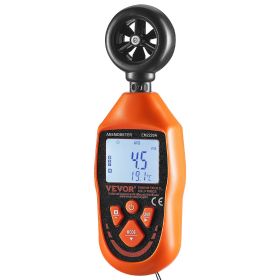 VEVOR Handheld Anemometer, 14Â°F -113Â°F , Digital Wind Speed Meter Gauge with LED Backlight Screen