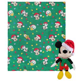 Disney Mickey Mouse Jolly Buddies Hugger Pillow & Silk Touch Throw Blanket Set 40x50 Inches