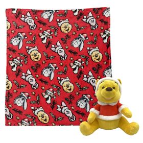 Disney Pooh Festive Friends Hugger Pillow & Silk Touch Throw Blanket Set 40x50 Inches