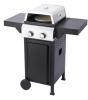 2-Burner Propane Gas BBQ Grill, Pizza Box, 24600BTU Output With Wire Enamel Cooking Grids For Outdoor Barbecue, Foldable Side Table, Hanging Basket