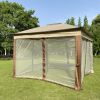 Outdoor 11x 11Ft Pop Up Gazebo Canopy With Removable Zipper Netting,2-Tier Soft Top Event Tent,Suitable For Patio Backyard Garden Camping Area