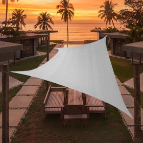 Artpuch Custom Size Light Gray Sun Shade Sail Triangle Canopy 185 GSM Durable Fabric UV Block Awning for Outdoor Patio Garden Backyard (Customized Ava (Color: Light Gray, size: 18'X22')