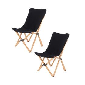 Outdoor Butterfly Chair Camping Chairs 2 Pack (Type: Camping Chairs, Color: Black)