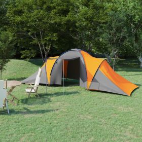 Camping Tent 6 Persons (Color: gray and orange)
