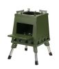 1 Portable Folding Wood Stove, Suitable for Camping and Outdoor Barbecue - Durable Iron, No Need to Light Fire