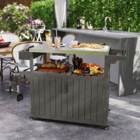 Camping Cart, Grill Cart, Outdoor Bar Cart (Color: as picture)