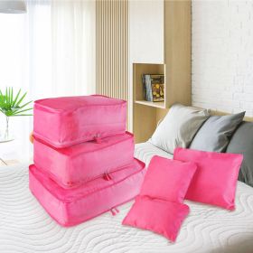 9Pcs Clothes Storage Bags Water-Resistant Travel Luggage Organizer Clothing Packing Cubes for Blouse Hosiery Stocking Underwear (Color: HotPink)