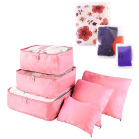 9Pcs Clothes Storage Bags Water-Resistant Travel Luggage Organizer Clothing Packing Cubes for Blouse Hosiery Stocking Underwear (Color: Pink)