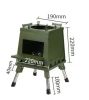 1 Portable Folding Wood Stove, Suitable for Camping and Outdoor Barbecue - Durable Iron, No Need to Light Fire