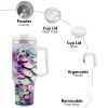 1pc 40oz Water Bottles,5D Little Turtle Series Tumbler,Large Capacity Stainless Steel Tumbler Insulation Cup With Lid And Straw For Women,Camping