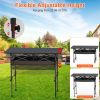 Portable Folding Camping Table With Adjustable Height Rustproof Carbon Steel Foldable Roll-Up Camping Table for Picnic Camping Hiking Beach BBQ