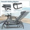 Outdoor Chaise Lounge Glider Chair with Armrests and Pillow