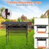 Portable Folding Camping Table With Adjustable Height Rustproof Carbon Steel Foldable Roll-Up Camping Table for Picnic Camping Hiking Beach BBQ